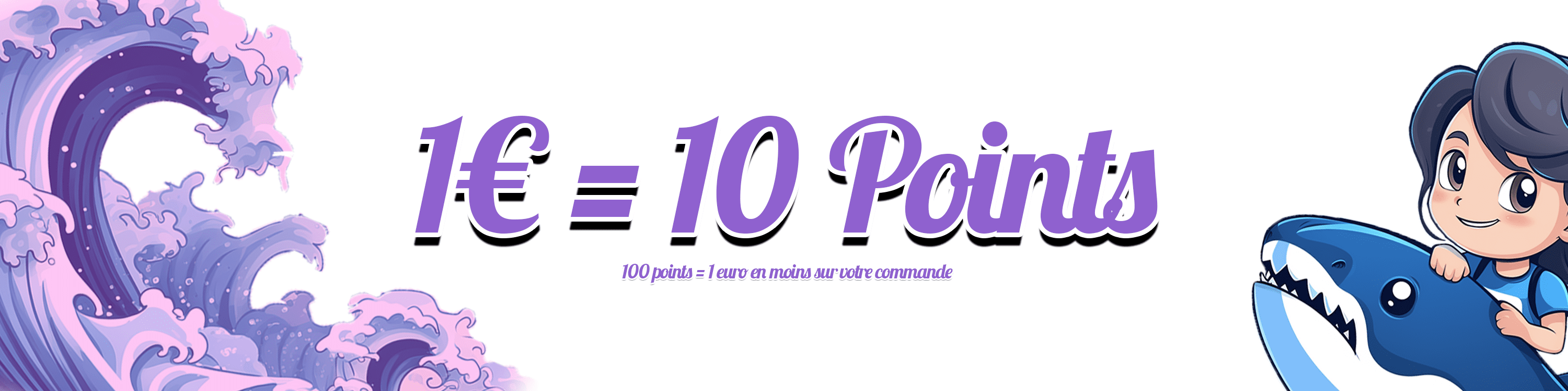 1€ tous les 10 points chez FemboyFables, à partir de 100 points vous gagnerez 1€ sur votre commande